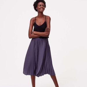 Loft Purple Pleated Cami Racerback Midi